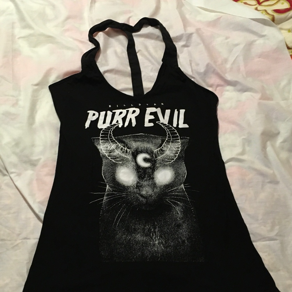 Killstar Black 'Purr Evil' Racerback Tank Top